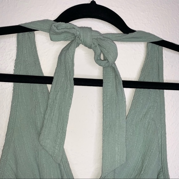 The Impeccable Pig Mint Tie Back Cropped Halter Top Size Small - Picture 7 of 9